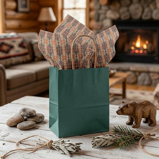 Aqua Turquoise Rust Oranje Dark Brown Mosaic Art Tissuepapier