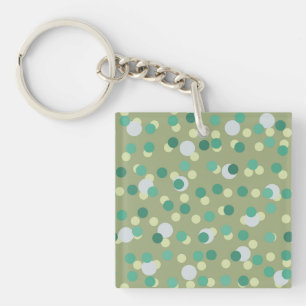 aqua, turquoise, salie stippen sleutelhanger