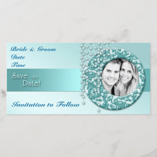 Aqua Turquoise Sla de datum op Save The Date