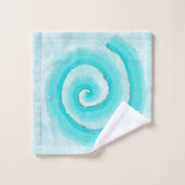 Aqua Turquoise Spirals Bad Handdoek (Wasdoekje)
