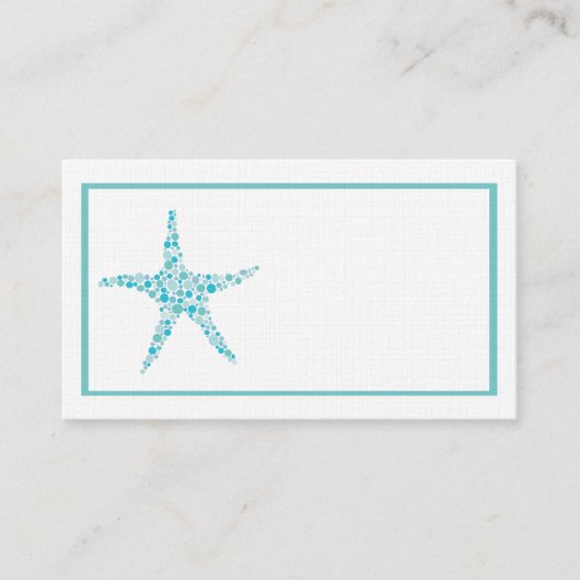 Aqua Turquoise Starfish Trouwtafel Plaats Kaarten Plaatskaartje (Voorkant)