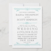  Aqua Turquoise Typography Wedding Invite Kaart (Voorkant)