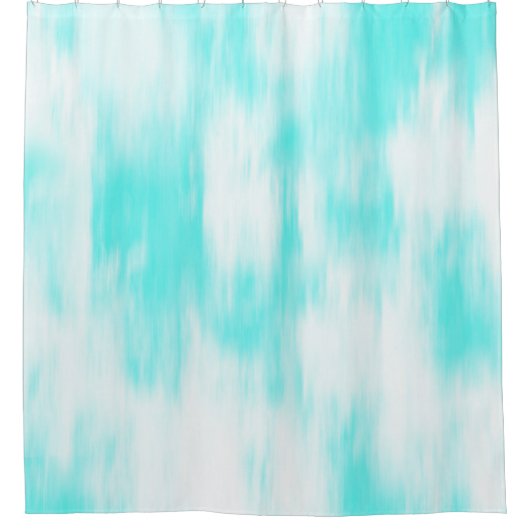 Aqua Turquoise White Abstract Douchegordijn (Voorkant)