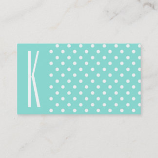 Aqua Turquoise & witte stippen Visitekaartje