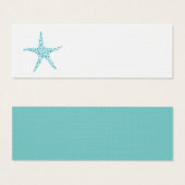 Aqua Turquoise Zeester Bruiloft Labels Mini Visitekaartjes (Voorkant /achterkant)