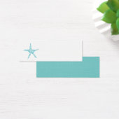 Aqua Turquoise Zeester Bruiloft Labels Mini Visitekaartjes (Bureau)