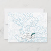 Aqua Turtle Liefde Bruiloft Reactie Kaart (Achterkant)