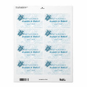 Aqua Turtle Love Bruiloft Water Flesetiket Etiket (Full Sheet)