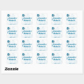 Aqua Turtle Love Envelope Seal Vierkante Sticker (Vel)