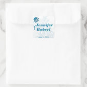 Aqua Turtle Love Envelope Seal Vierkante Sticker (Tas)
