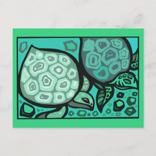 Aqua Turtles Briefkaart (Voorkant)
