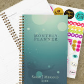 Aqua Underwater Mermaid Brain Dump Monthly Planner