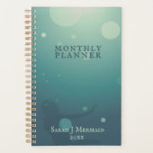 Aqua Underwater Mermaid Brain Dump Monthly Planner (Voorkant)