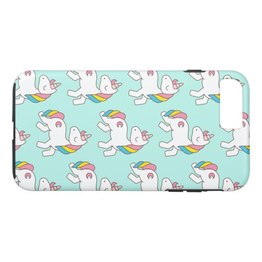 Aqua Unicorn Pattern Case-Mate iPhone Case (Achterkant (Horizontaal))