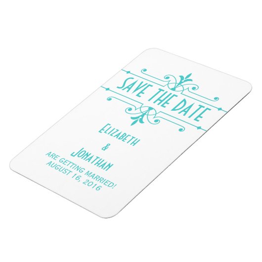 Aqua v2 Fancy Versiering Opslaan Datum Magnet Magneet (Linkerzijde)