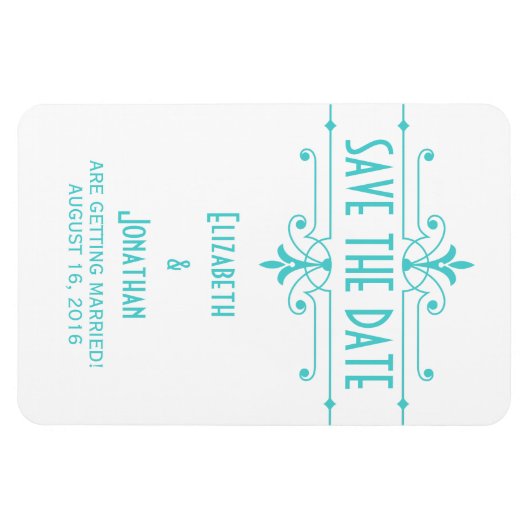 Aqua v2 Fancy Versiering Opslaan Datum Magnet Magneet (Horizontaal)