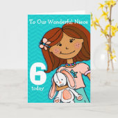 Aqua van de de verjaardagskaart van de Nicht van Kaart (Gele Bloem)