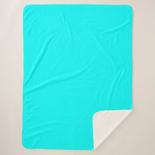 Aqua (vaste kleur) sherpa deken