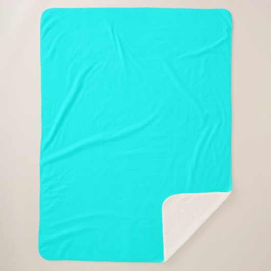 Aqua (vaste kleur) sherpa deken (Voorkant)