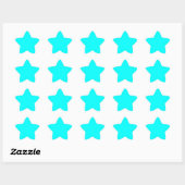 Aqua (vaste kleur) ster sticker (Vel)