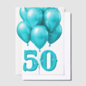 Aqua Verjaardag Ballonnen Age Overlay Vellum Uitnodigingen (Offset)