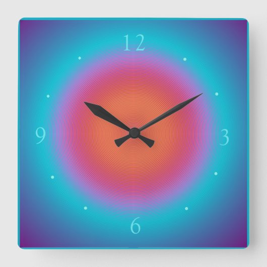 Aqua verlicht Oranje roze ontwerp > wandklokken (Voorkant)