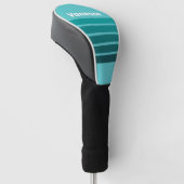Aqua vervaging over strepen met naam golfheadcover (Schuin)