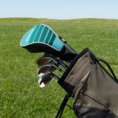 Aqua vervaging over strepen met naam golfheadcover (Insitu)