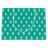 Aqua Victoriaans Fleur de Lys Groot Cadeauzakje (Voorkant)