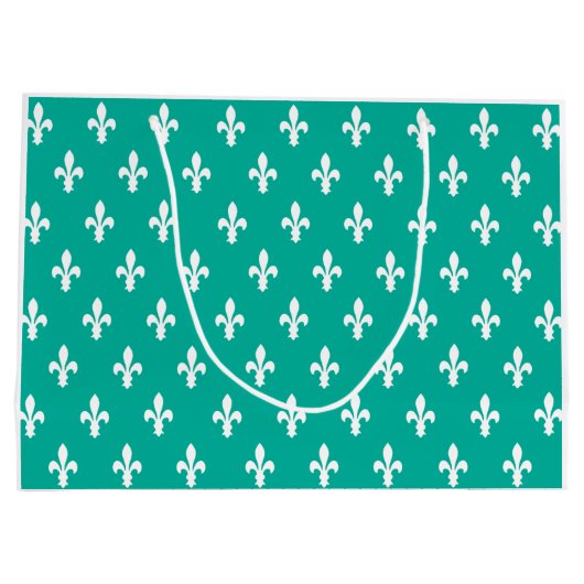 Aqua Victoriaans Fleur de Lys Groot Cadeauzakje (Achterkant)