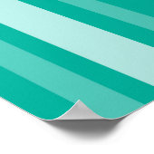 Aqua Victoriaans Lady Stripe met Monogram Poster (Hoek)