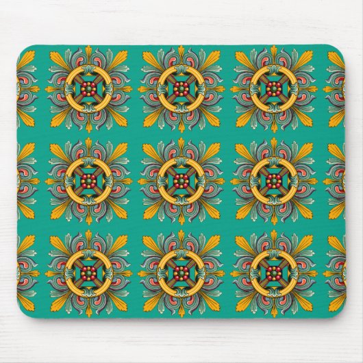 Aqua Victoriaans teile design Muismat (Voorkant)