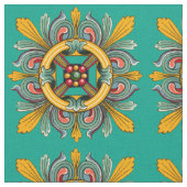 Aqua Victoriaans teile design Stof (Close Up)