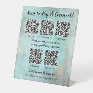 Aqua Vintage Grunge Aangepast ontwerp Wild Deuce Reclamebord Met Voetstuk