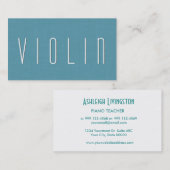 Aqua VIOLIN-TEACHER Eenvoudige stijl V53B Visitekaartje (Voorkant / Achterkant)