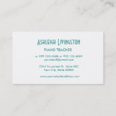Aqua VIOLIN-TEACHER Eenvoudige stijl V53B Visitekaartje (Achterkant)