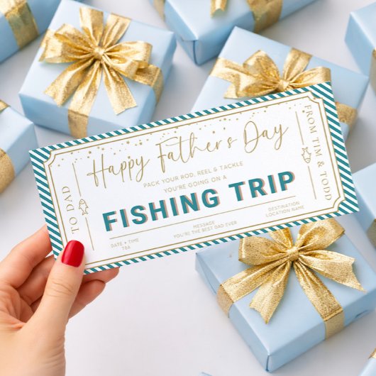 Aqua Visreis Vaderdag Cadeaubon Card Kaart