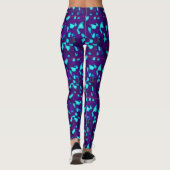 Aqua-vlekken op diep paars leggings (Achterkant)
