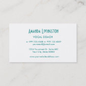 Aqua VOCAL COACH Simple Style V52 Visitekaartje (Achterkant)