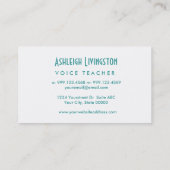Aqua VOICE-TEACHER Eenvoudige stijl V38B Visitekaartje (Achterkant)