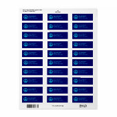 Aqua Vredessymbool Adreslabels Etiket (Full Sheet)