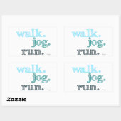 AQUA WALK JOG RUN (font SHADED) Rechthoekige Sticker (Vel)