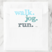 AQUA WALK JOG RUN (font SHADED) Rechthoekige Sticker (Tas)