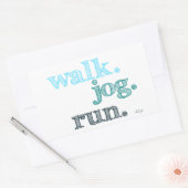 AQUA WALK JOG RUN (font SHADED) Rechthoekige Sticker (Envelop)