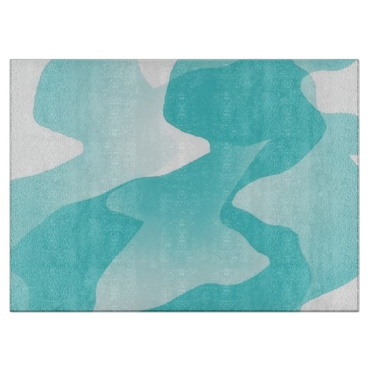 Aqua Water Abstracte Kunst Glas Snijplank (Voorkant)