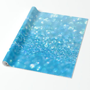 Aqua Water Baby Blue Glitter Cadeaupapier