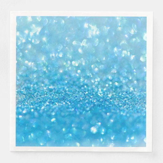 Aqua Water Baby Blue Glitter Servet (Voorkant)