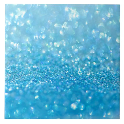 Aqua Water Baby Blue Glitter Tegeltje (Voorkant)