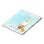 Aqua Watercolor Orange Fox Notitieblok (Linkerzijde)