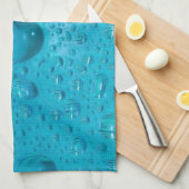 Aqua Waterdruppels op glas:- Theedoek (Quarter Fold)